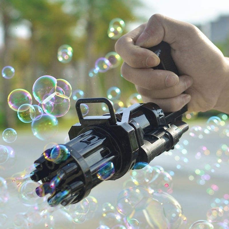 Mainan Tembakan Busa Gelembung Sabun Bubble Gun Automatic Gatling Bubble Gun Gatling Bubble Machine