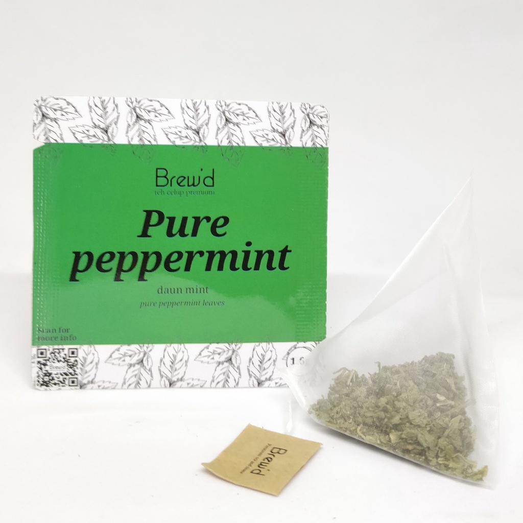 

Artisan Tea bag | Teh Celup Premium | PURE PEPPERMINT | 100% DAUN MINT | 1 Pyramid bag | Brewd