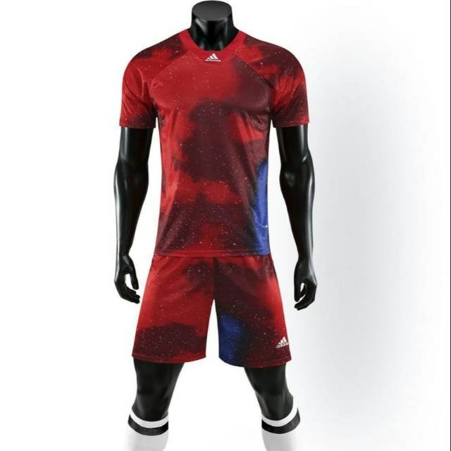 Stelan futsal import sepakbola jersey import Adidas gradasi merah gradeori import