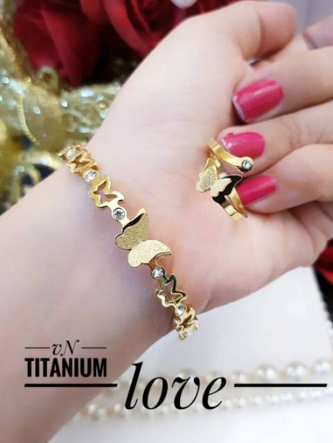 Titanium gelang dan cincin 2734j