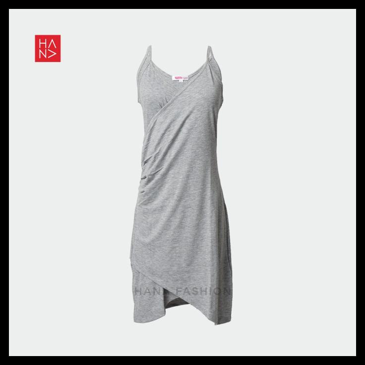 Grab Ok Evalia Mini Dress / Dress Wanita - Light Grey, M