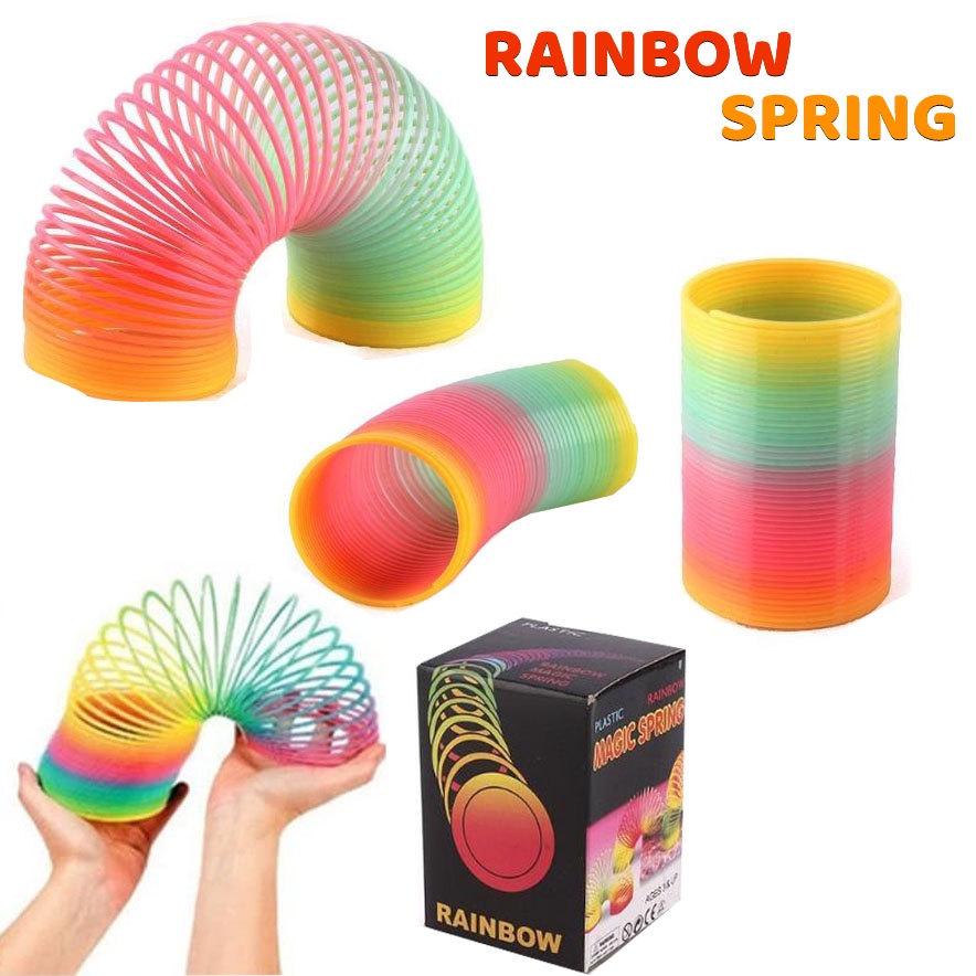 Mainan Edukasi Anak murah Magic Spring slinky LOL Rainbow pelangi - Spiral Per Pegas [ 6 cm ] Multicolour bahan plastik