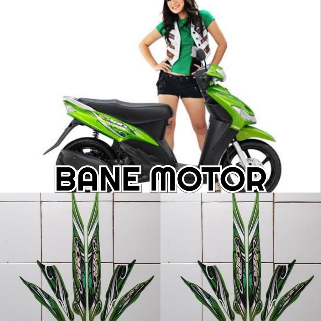 stiker Yamaha Mio smile hijau 2010 - striping Mio smile warna hijau