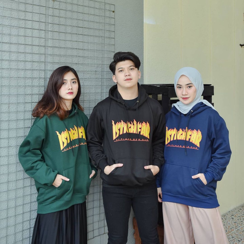 ISTIGHFAR Sweater Hoodie Remaja Pria Wanita Fleece Original Jaket Sweater Cowok Cewek Atasan Sweater