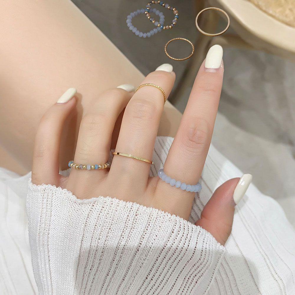 R-flower 4pcs/set Cincin Aksesoris Fashion Perhiasan Vintage