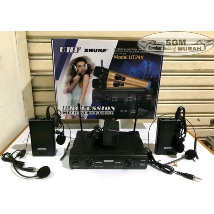 gitar bass murah berkualitas MIC WIRELESS SHURE UT24 CO JEPIT-HEADSET UHF Limited
