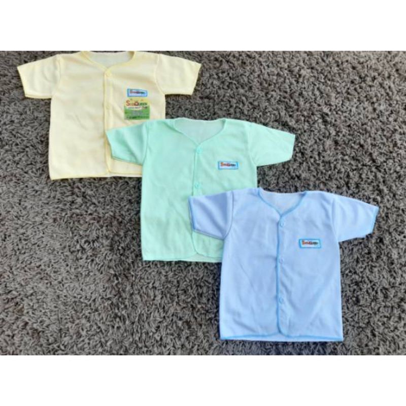 Baju Bayi Polos Lengan Pendek S M dan Jumbo/L  6pcs SNI-Polos Netral nb