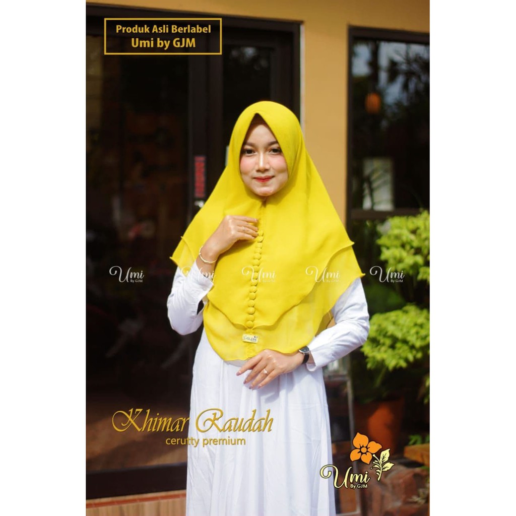 Hijab Khimar Ceruty Babydoll 2Layer Kancing