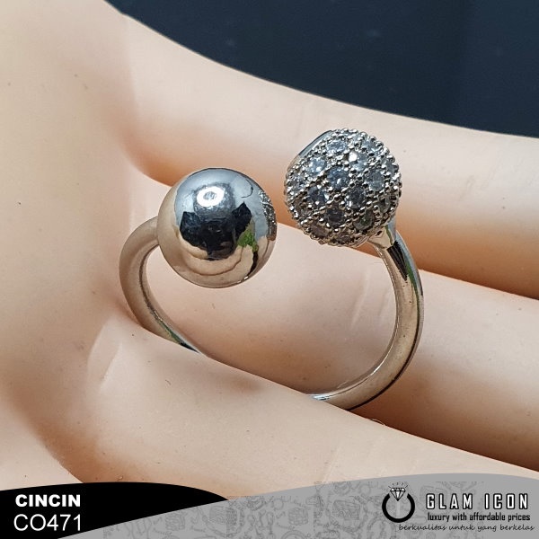 GLAMICON JEWELRY - Aksesoris wanita Cincin Wanita Mata Silang Bola Bola C0471 CCS