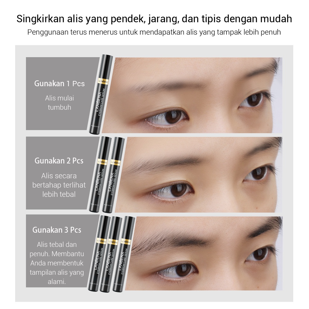 Lanbena Eyebrow Growth Care Serum - Perawatan Alis Eyebrows Enhancer Eyebrow Longer Thicker Cosmetics Make Up Tools (4 ml) Memelihara Alis / Membuat Alis Panjang / Memiliki Halis Tebal Dan Hitam