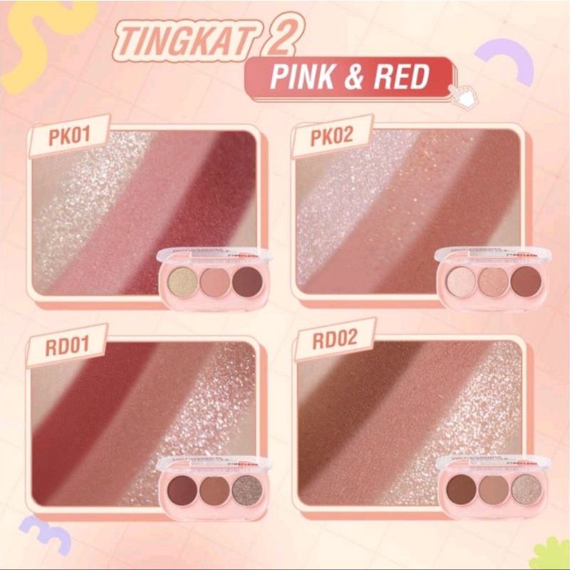 PINKFLASH 3 Pan Eyeshadow Palette / Glitter Palette High Pigmented