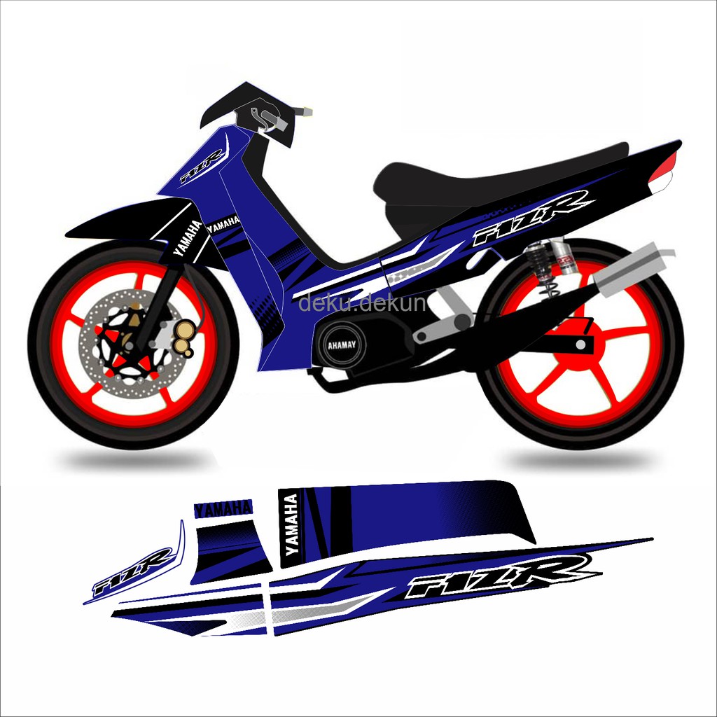 Stiker Striping Fizr F1zr Fiz R Variasi Biru Hitam COD Shopee Indonesia