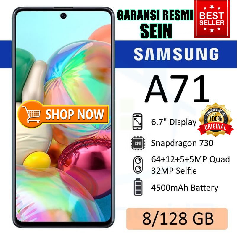 HANDPHONE SAMSUNG GALAXY A71 8/128 GB GARANSI RESMI SEIN