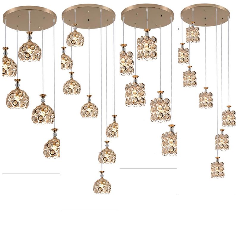 Lampu Gantung Kristal GOLD 7 in 1