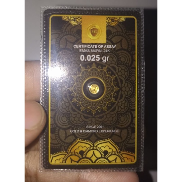 Emas MiniGold 0,025 gr/Logam Mulia/Emas Murni 0,025 gr