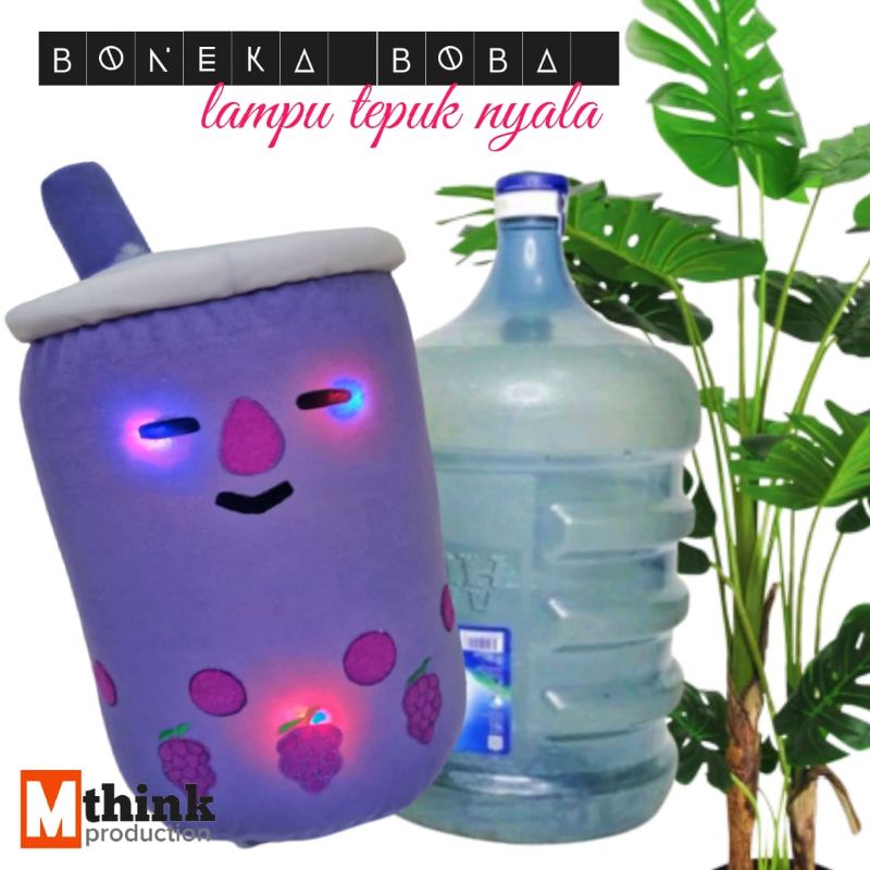Boneka bantal Boba BTS LED nilex lampu tepuk SNI