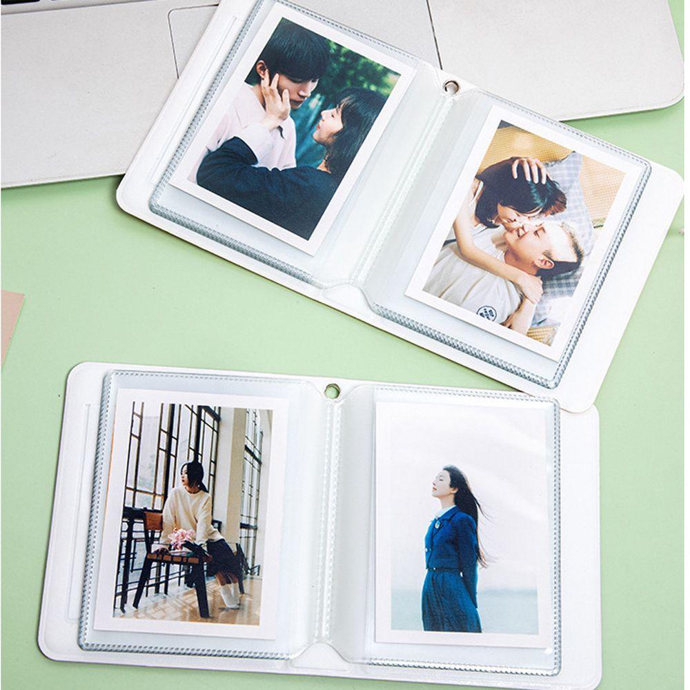 NEEDWAY Album Hati Berongga Mini DIY Stationary Heart shaped Square Photocard Holder Collect Book Card Binder Postcard Storage Photocard Album