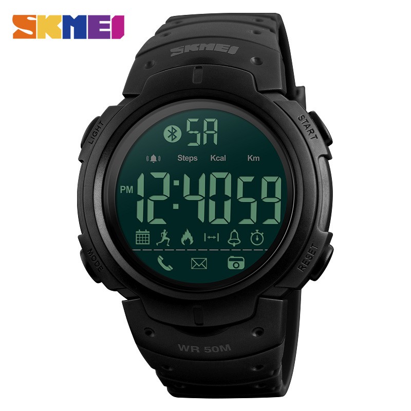 SKMEI Jam Tangan Olahraga Smartwatch Bluetooth - Black 1