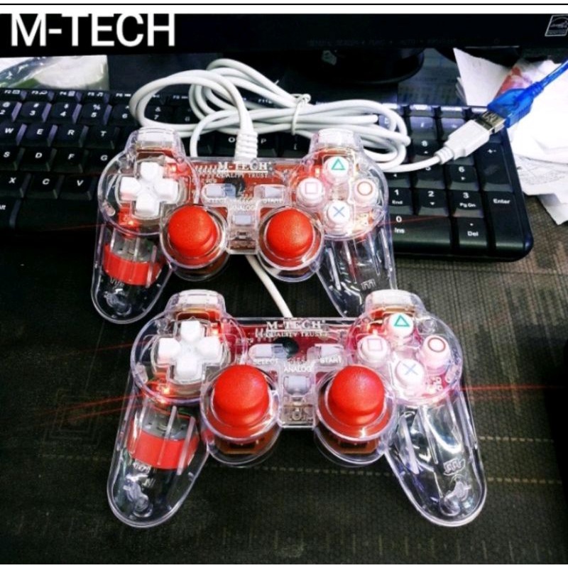 gampad Double Getar / Joystick  PC/Laptop Transparan M-Tech ORIGINAL