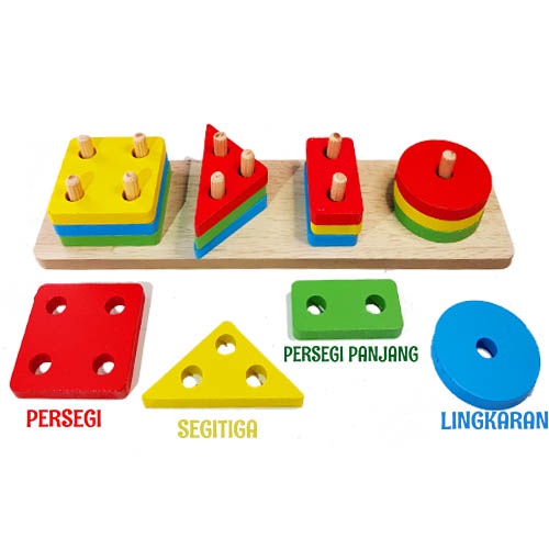 Mainan Edukasi Anak Puzzle Kayu/Mainan Edukatif Anak Puzzle Kayu Geometri Sortir 3171A