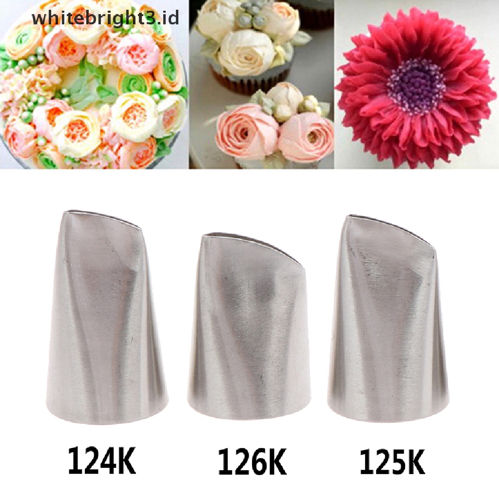 (whitebright3.id) 3pcs Spuit Piping Icing Bentuk Kelopak Bunga Mawar Austin Untuk Dekorasi Kue