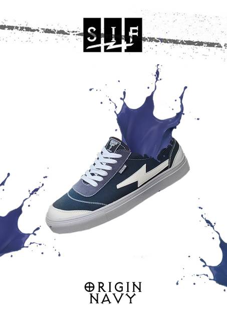 Sepatu Lokal Shoes Local Pride SIF Origin OS Low Cut Navy White