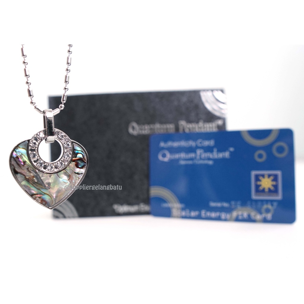 Kalung quantum pendant LOVE METALIK SILVER PREMIUM japanese technology