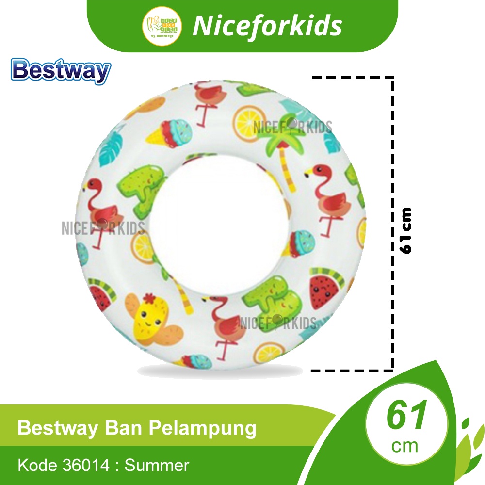 Bestway 36014 Ban Renang Bulat Ukuran 61cm Usia 3-6th / Ban Pelampung Renang Anak