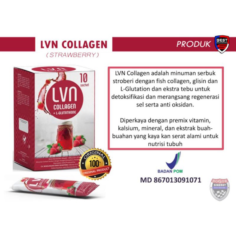 LVN Collagen Stroberi - Minuman Serbuk LVN Stroberi BPOM ORIGINAL