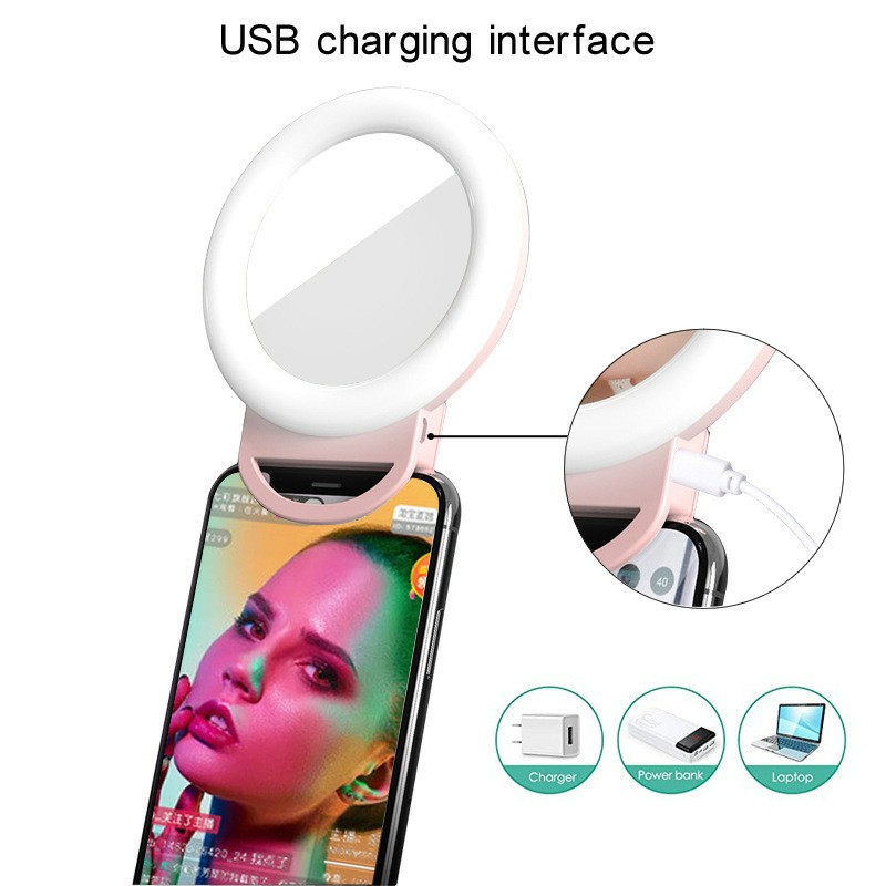 Selfie Ring Light RGB A4S Portable Makeup kaca Mirror Clip Fill Light