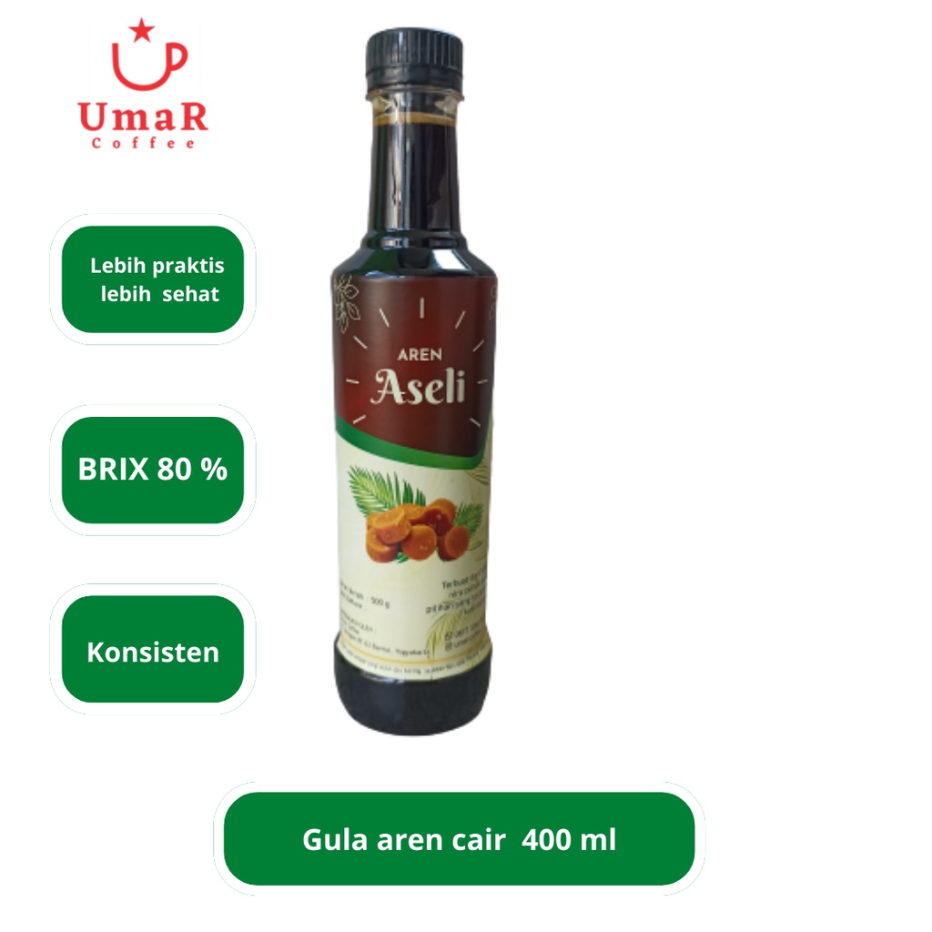 

gula aren cair organik premium cap aseli 400 ml - 500 g