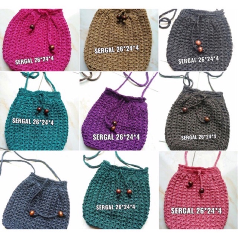 Tas Rajut Nilon Gaul/ Tas Slempang/Sling Bag