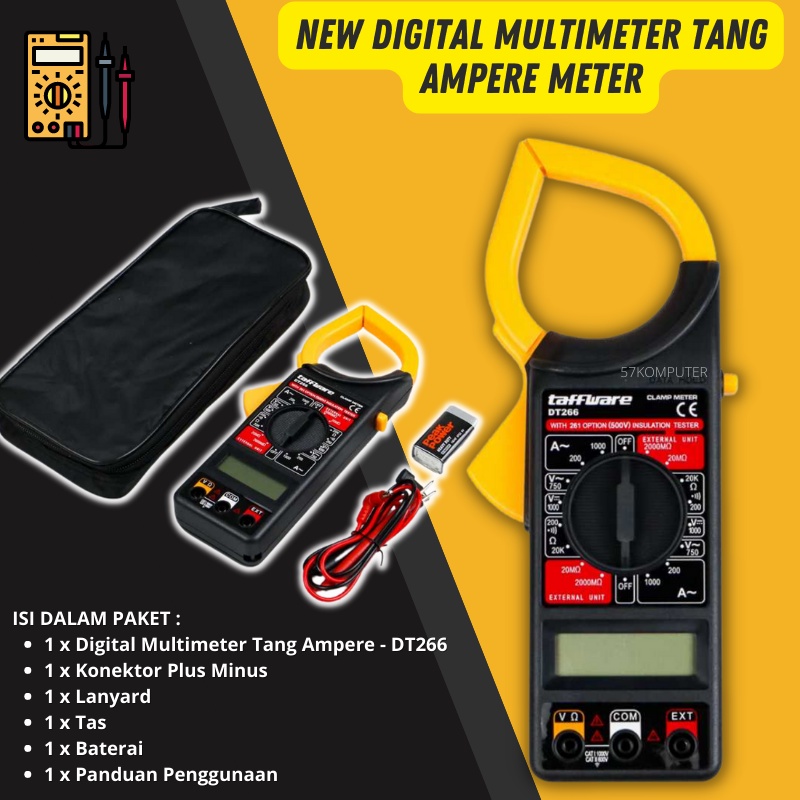 Tang Ampere Digital Clamp Multimeter Pengukur Arus Listrik AC DC