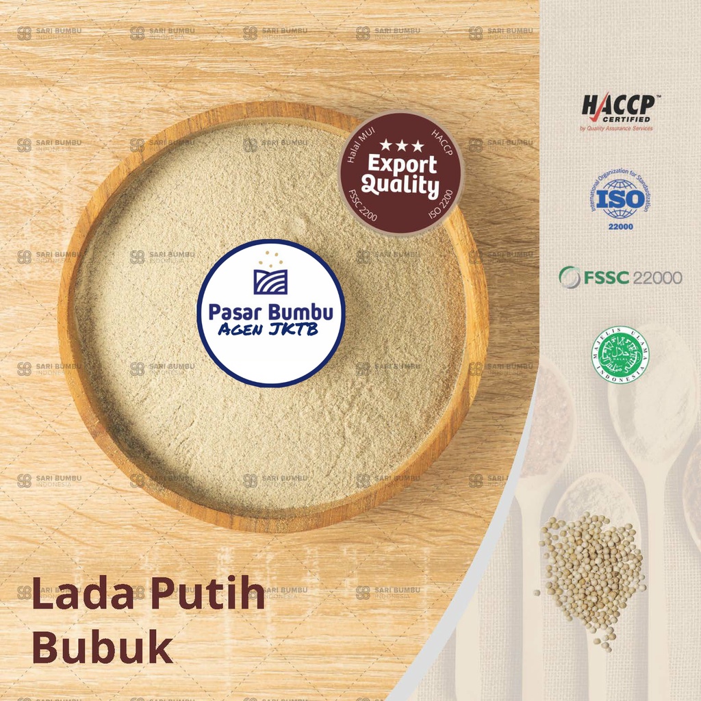 

Lada Putih Bubuk 100gr / White Pepper Powder Export Quality - 100gram