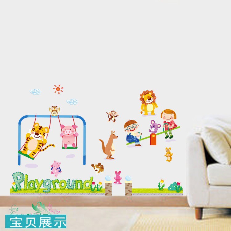 RELIZA WALL STICKER PLAYGROUD AYUNAN ANAK HEWAN AY892 STIKER DINDING