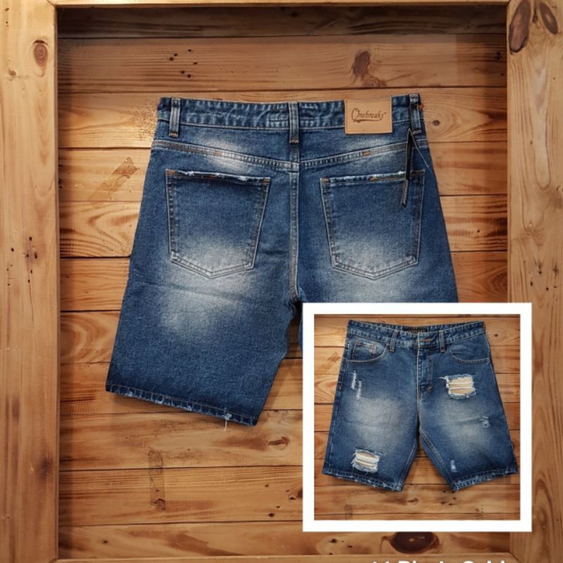 ONEBREAKS SHORTPANTS DENIM RIPPED / CELANA JEANS PENDEK /CELANA ONEBREAKS PENDEK RIPPED / CELANA JEANS PENDEK RIPPED / CELANA PENDEK ONEBREAKS WASHING RIPPED / PENDEK RIPPED