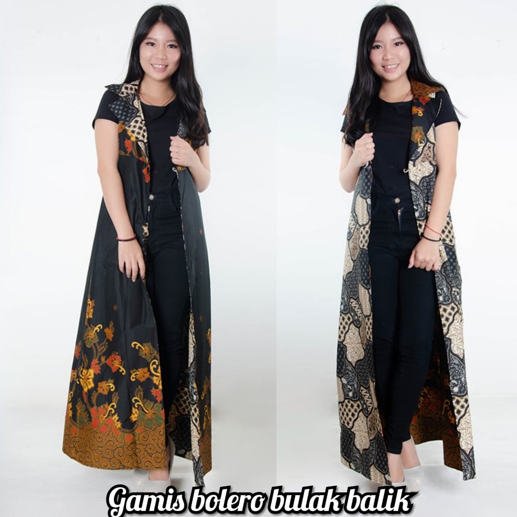 Dinda Blazer bolero batik bolak balik wanita jumbo