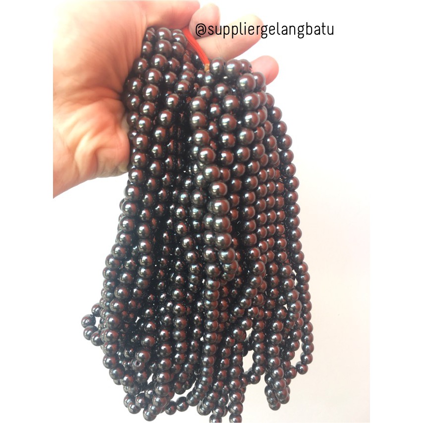 magnetic brustin hematite badar besi 8mm per renceng grosiran blustin aksesoris bahan craft fashion