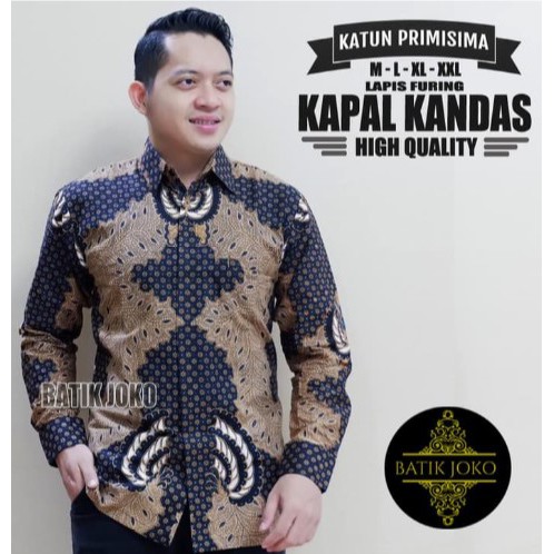 Kapal Kandas Kemeja Batik Pria Lengan Panjang Full Furing by Joko