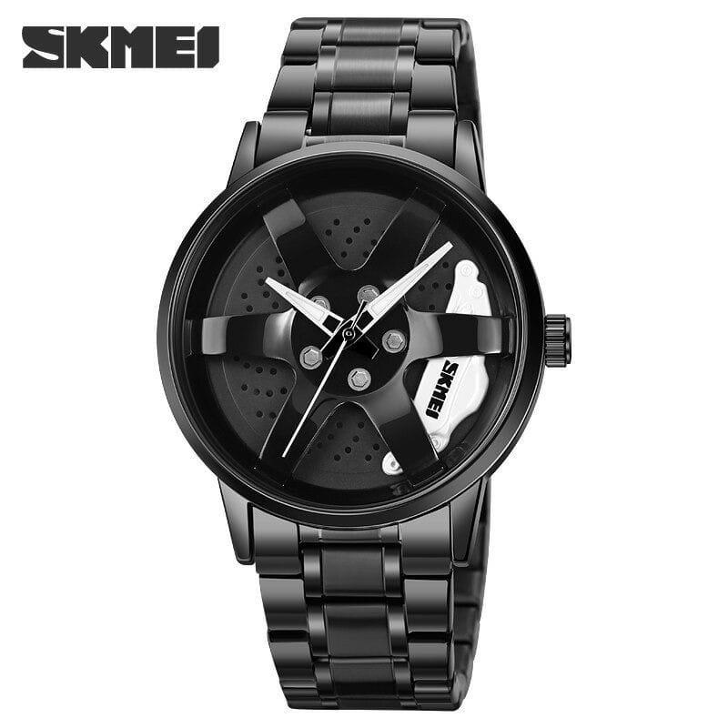 JAM TANGAN SKMEI 1824 STAINLESS STELL MODEL TERBARU/ JAM  TANGAN PRIA D=43,mm/ JAM TANGAN RANTAI HITAM STAILESS TELL WR 5 BAR