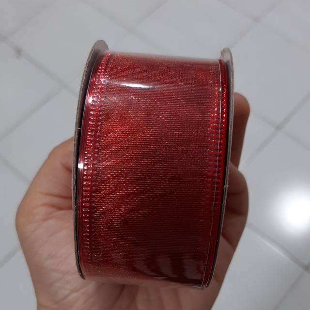 

♡ Pita Organdi Kawat / Pita Merah / Pita Hias / Pita Dekorasi / Pita Imlek / Pita Kado 3.8cm