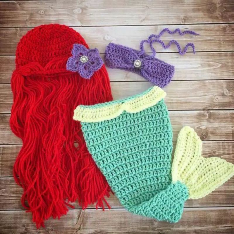 costum Ariel / baju rajut bayi untuk photoshoot lucu