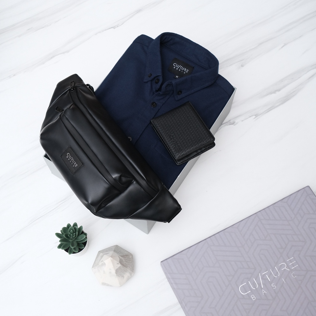 CULTURE BASIC | PAKET BOX DIAMOND KEMEJA (KEMEJA + WAISTBAG + DOMPET) INCLUDE BOX