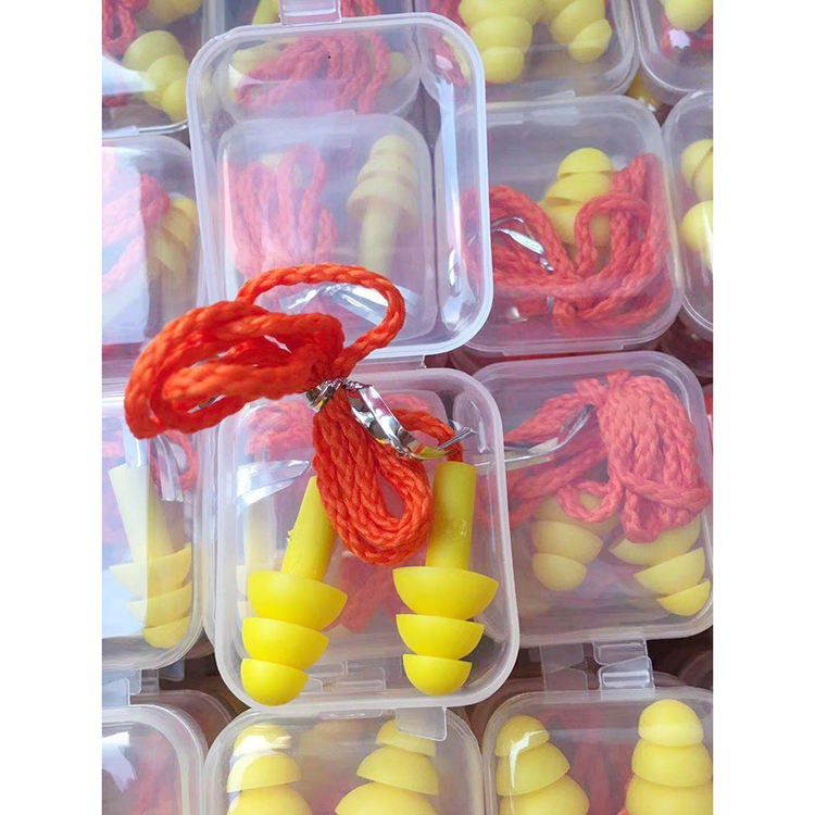 EARPLUG EAR PLUG PELINDUNG PEREDAM SUARA TELINGA SILICONE SILIKON CORDED ULTRA FIT - ORANGE BOX