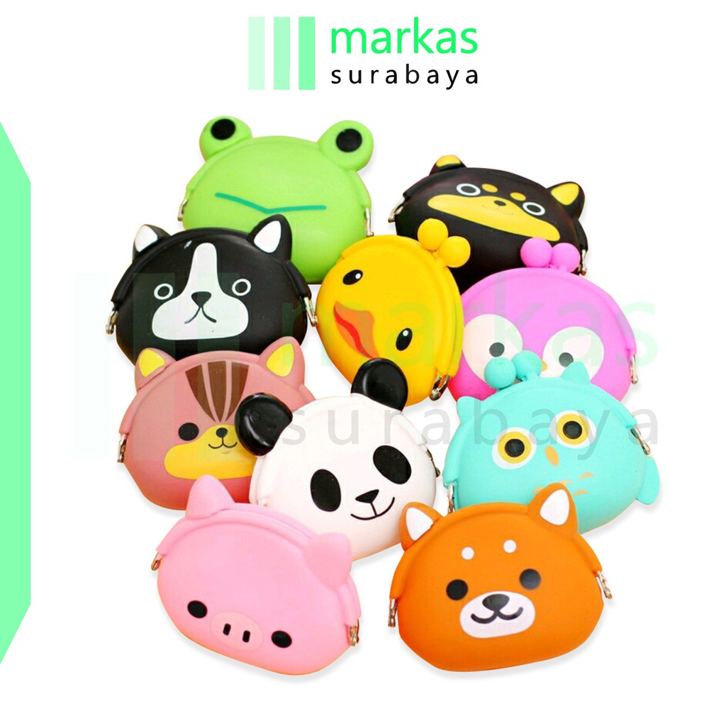 MARKAS GJ02 Dompet Koin Silikon Karakter Anti Air Dompet Poket Pouch