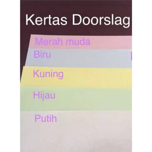 

Kertas bungkus sepat/ Doorslag Warna Folio/ Dorslag Warna Folio