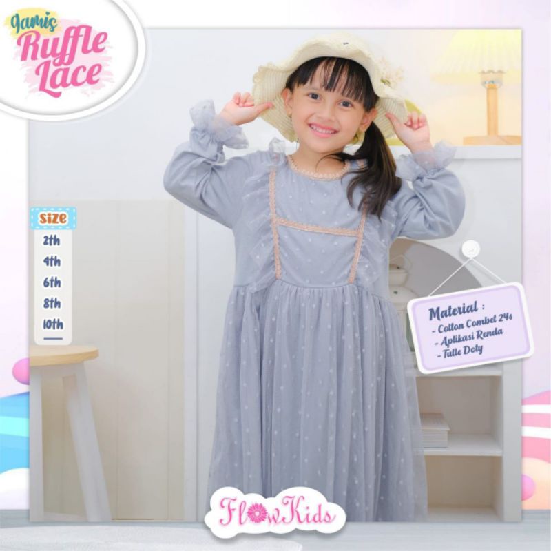 Gamis Ruffle Lace By Flowkids / Gamis Anak