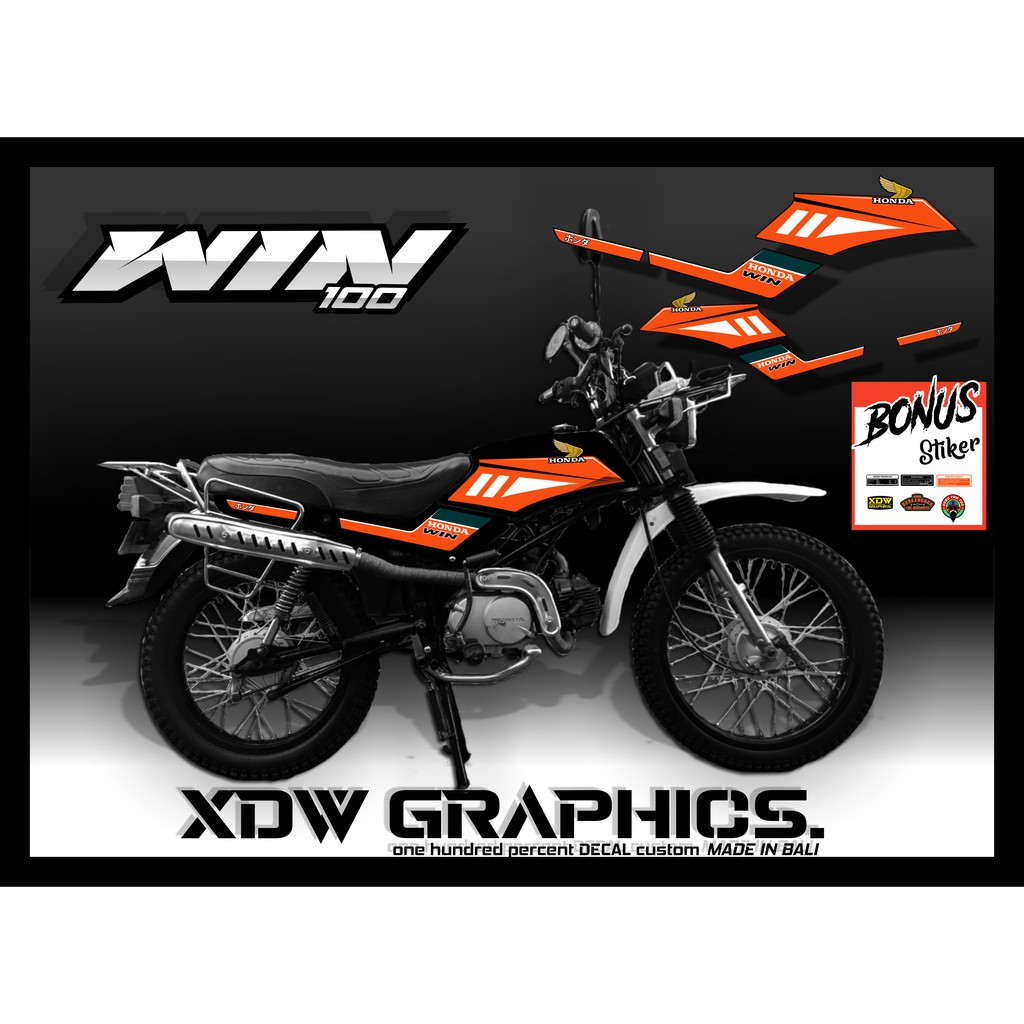 Stiker Striping Honda Win 100 Variasi Modif Orange
