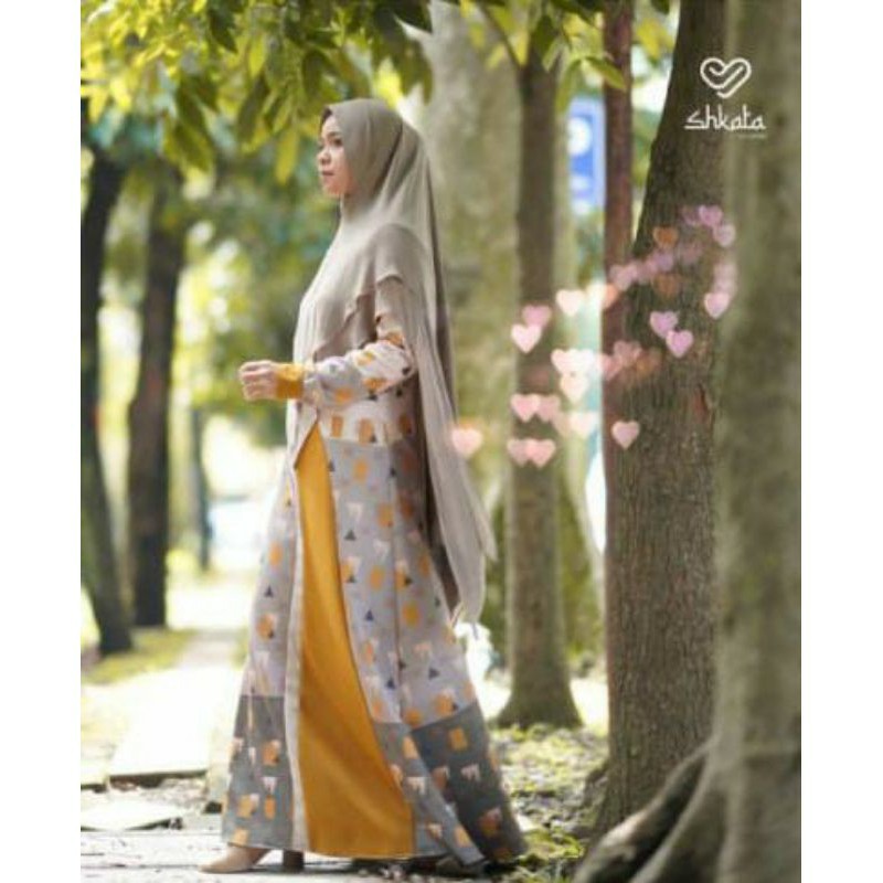 Gamis dress syar i Set Navaa Soft Oliv fashion by Shakata