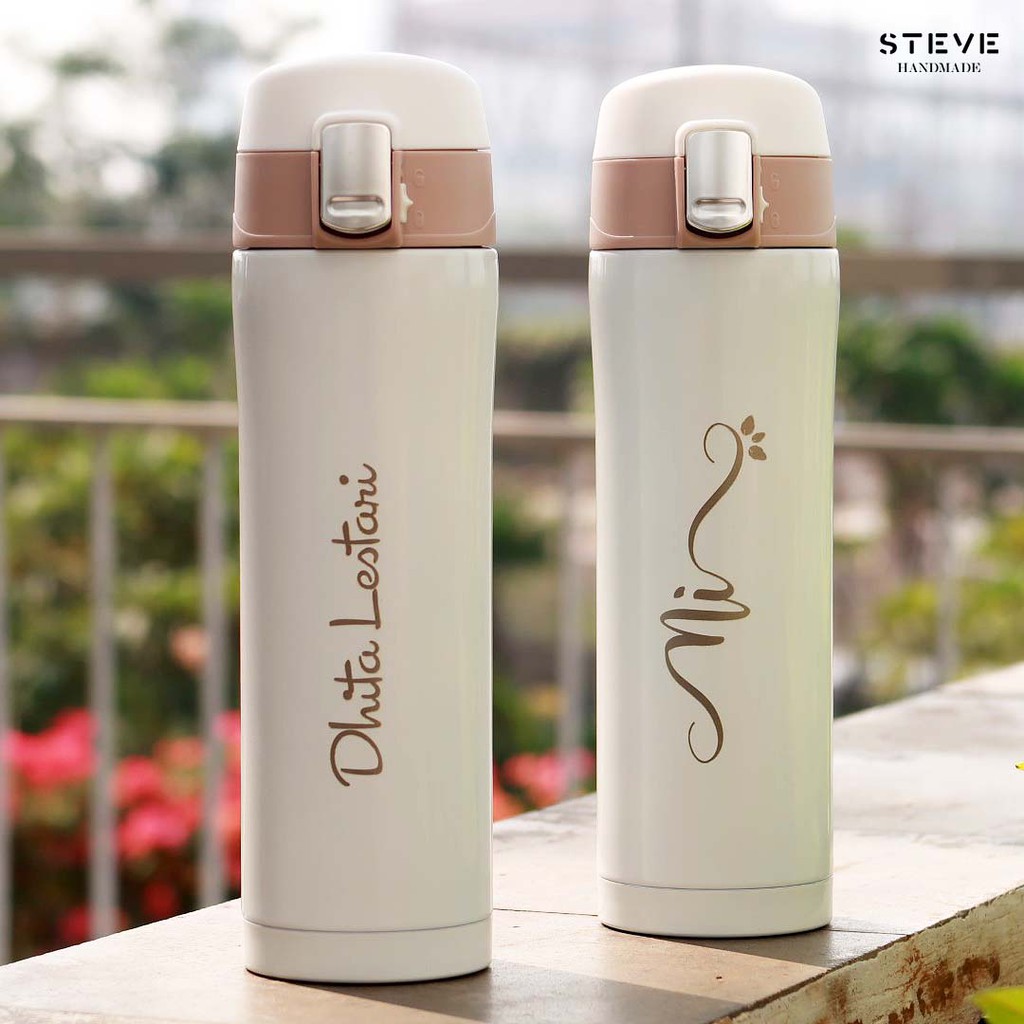 Botol minum stainless termos vacuum tumbler travel mug TM0329 White